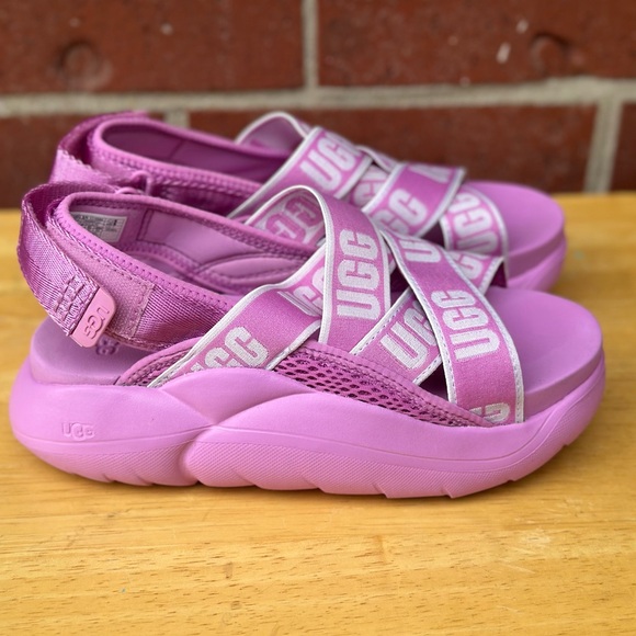 UGG‎ Lavender Sandals with Logo Straps - Picture 4 of 7